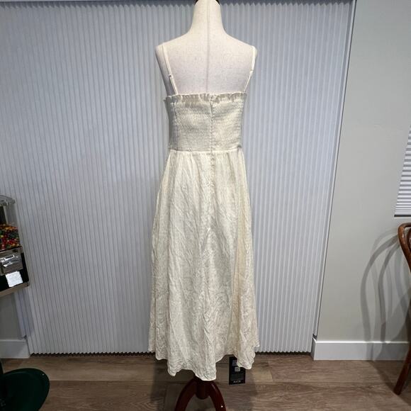 ASTR THE LABEL Women's Sunny Pleated Midi Dress Size M In Soft Yellow - Picture 6 of 13